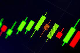 Green and red chart candles
